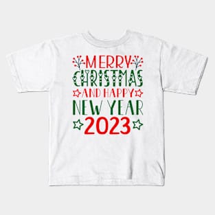 merry christmas and happy new year 2023 Kids T-Shirt